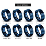 font options for inside engraving on blue solar eclipse rings
