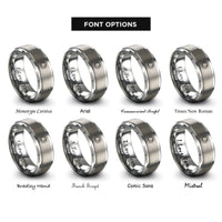 font options for inside engraving on silver solar eclipse rings