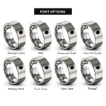 font options for inside engraving on silver solar eclipse ring rings