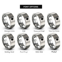 font options for inside engraving on silver solar eclipse ring rings