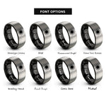 font options for inside engraving on black & gray solar eclipse totality rings