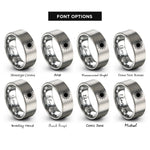 font options for inside engraving on silver solar eclipse totality rings