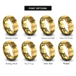 font options for inside engraving on gold solar panel sun rings