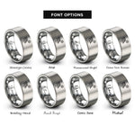 font options for inside engraving on gray solar panel sun rings