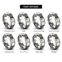 font options for inside engraving on silver solar roof house rings