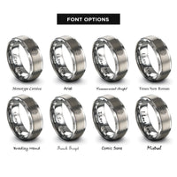 font options for inside engraving on silver solar system diagram rings