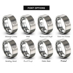 font options for inside engraving on silver solar system rings