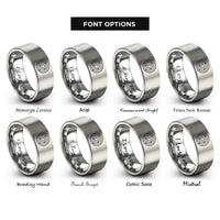 font options for inside engraving on silver solar system rings