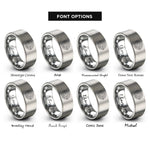 font options for inside engraving on gray solar system lineup rings
