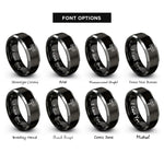font options for inside engraving on black & silver sold sign rings