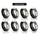 font options for inside engraving on black & gray sold sign rings