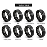 font options for inside engraving on black sold sign rings