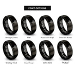 font options for inside engraving on black sold sign rings