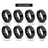 font options for inside engraving on black sold sign rings