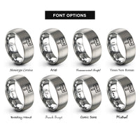 font options for inside engraving on gray sold sign rings