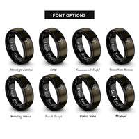 font options for inside engraving on gunmetal & black sold sign rings