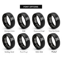 font options for inside engraving on black solder wire coil rings