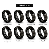 font options for inside engraving on black solder wire coil rings