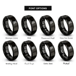 font options for inside engraving on black solder wire coil rings