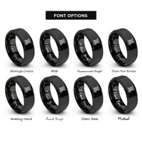 font options for inside engraving on black solder wire coil rings