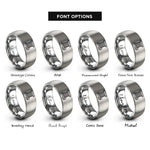 font options for inside engraving on grey solder wire coil rings
