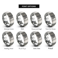 font options for inside engraving on grey solder wire coil rings