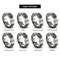 font options for inside engraving on silver solder wire coil rings
