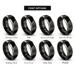 font options for inside engraving on black & grey soldering iron rings