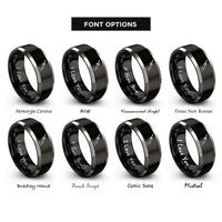 font options for inside engraving on black & grey soldering iron rings