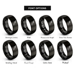 font options for inside engraving on black soldering iron rings