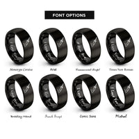 font options for inside engraving on black soldering iron rings