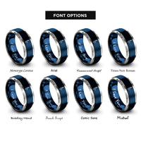 font options for inside engraving on blue & grey soldering iron rings