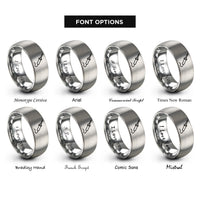 font options for inside engraving on grey soldering iron rings