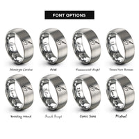 font options for inside engraving on gray soldering iron rings