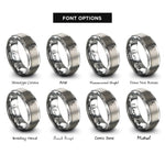 font options for inside engraving on gray soldering iron rings