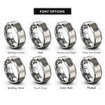 font options for inside engraving on gray soldering iron rings