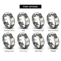 font options for inside engraving on gray soldering iron rings