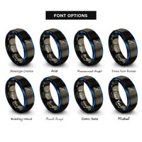 font options for inside engraving on gunmetal & blue soldering iron rings