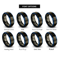 font options for inside engraving on gunmetal & blue soldering iron rings