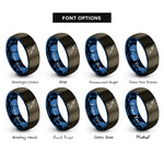 font options for inside engraving on gunmetal & blue soldering iron rings