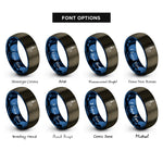 font options for inside engraving on gunmetal & blue soldering iron rings