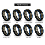 font options for inside engraving on gunmetal & blue soldering iron rings