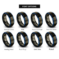 font options for inside engraving on gunmetal & blue soldering iron rings