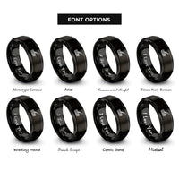 font options for inside engraving on black soldering station rings