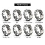 font options for inside engraving on silver soldering station rings