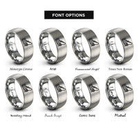 font options for inside engraving on silver soldering station rings