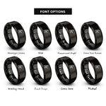 font options for inside engraving on black soldier kneeling rings