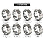 font options for inside engraving on gray soldier kneeling rings