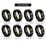font options for inside engraving on gunmetal & black soldier kneeling rings