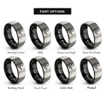 font options for inside engraving on black & silver soldier rifle rings